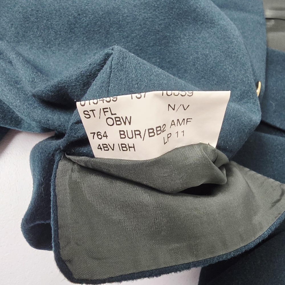 Burberrys England Blazer Jacket Size 10 Wool Cashmere Double Breasted Green Prep - Picture 12 of 16